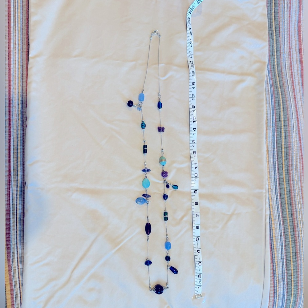 22" Lane Bryant glass bead silver tone necklace - Picture 5 of 11